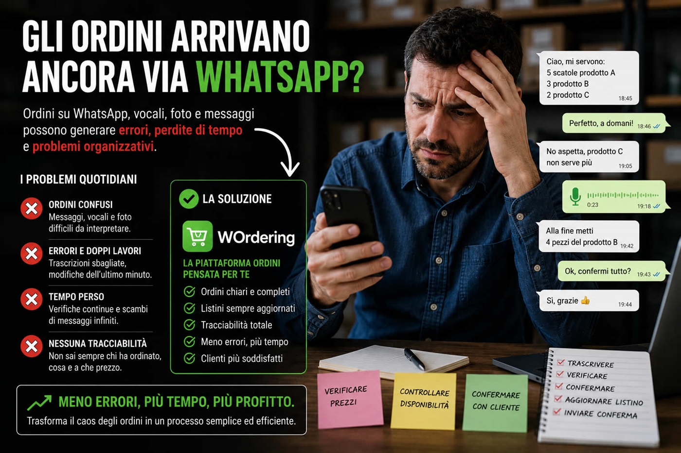 Gli ordini arrivano ancora via WhatsApp?