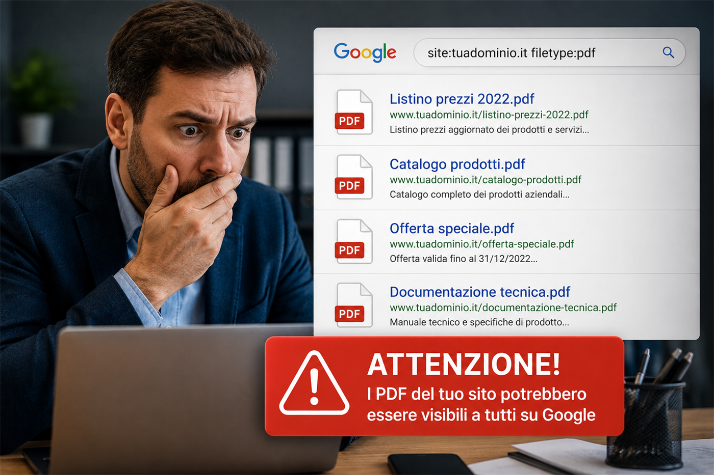 Attenzione: i PDF del tuo sito potrebbero essere visibili a tutti su Google