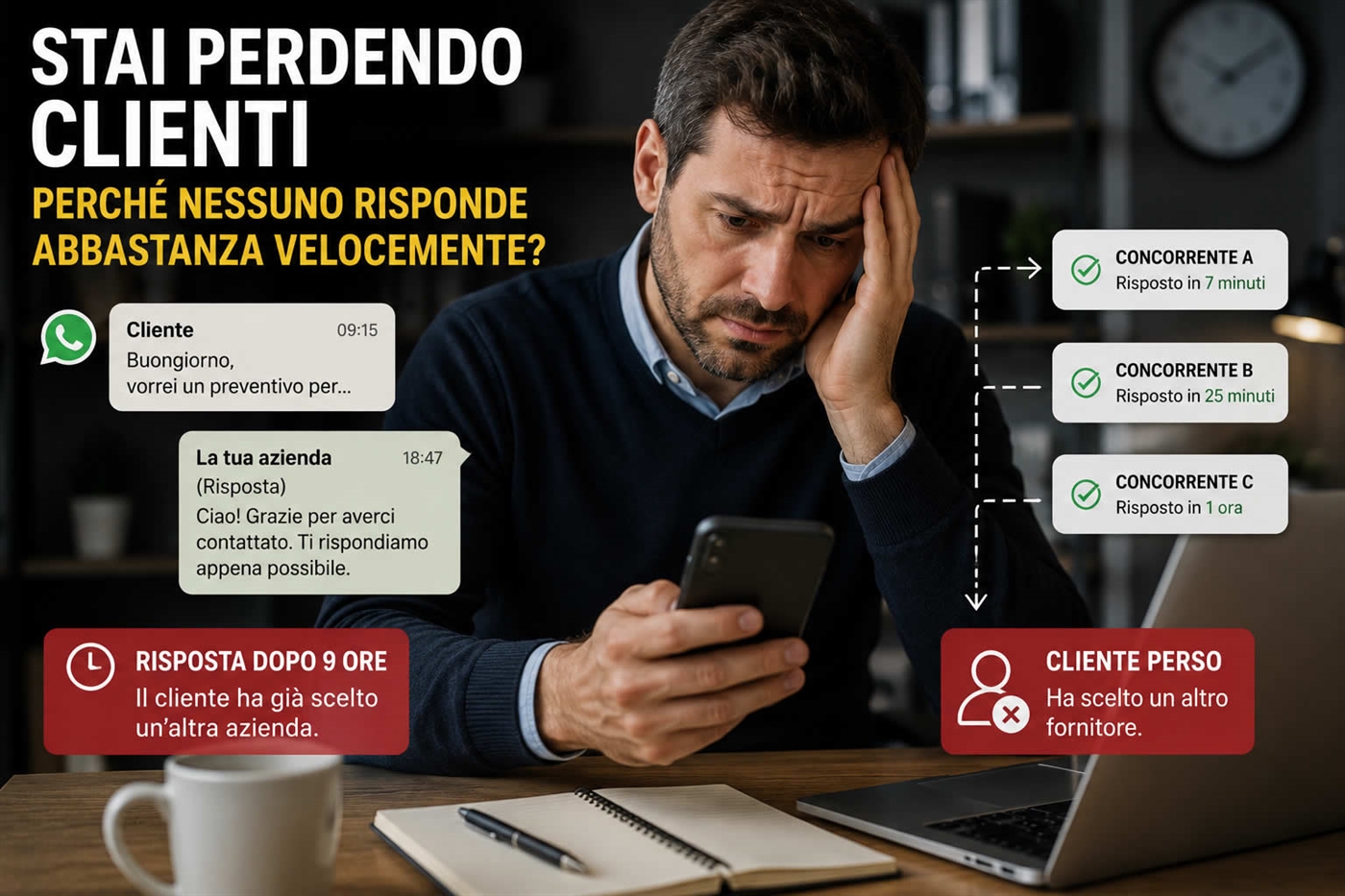 Stai perdendo clienti perché nessuno risponde abbastanza velocemente?